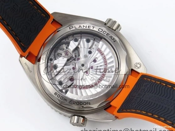 0415 Comfortable Planet Ocean 43.5mm SS VSF 1:1 Best Edition Black Orange Bezel Gray Dial on Nylon Strap A8900 Super Clone V 7730
